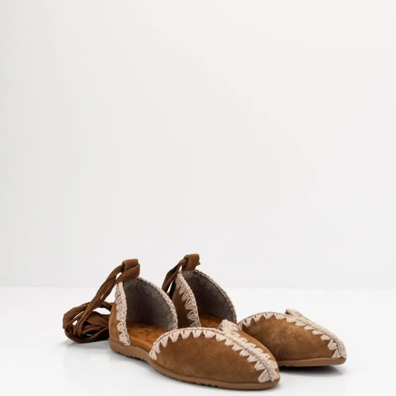 Mujer MOU Bailarinas-BAILARINA - - BALLERINA WITH LACE COGNAC