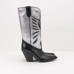 Mujer ELENA IACHI Botas-BOTA - - E3639 TALCO NERO SILVER