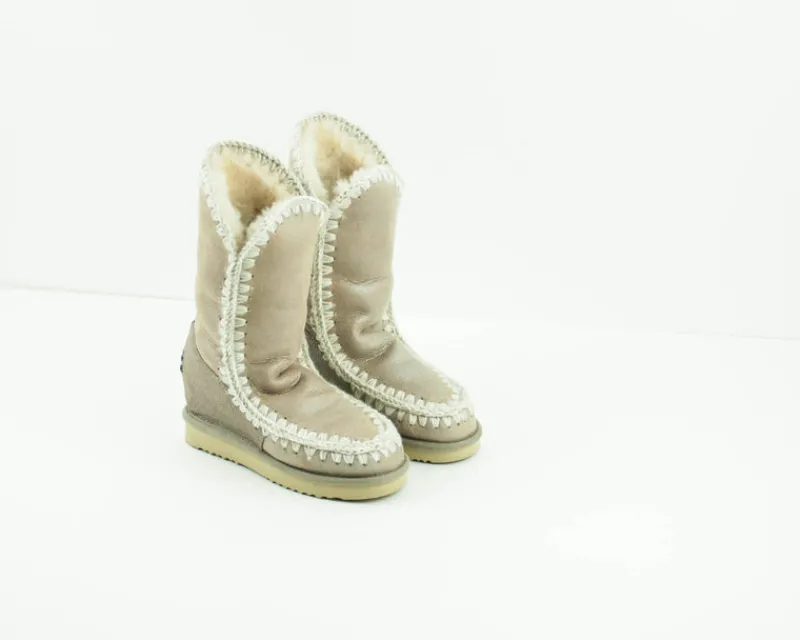 Mujer MOU Botas-BOTA - - ESKIMO INNER WEDGE TALL STONE METALLIC