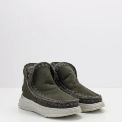 Mujer MOU Botas | Botines-BOTA - - ESKIMO JOGGER GLITTER LOGO BLACK OLIVE
