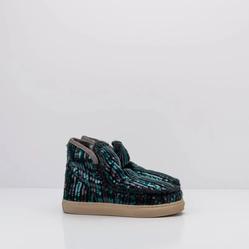 Mujer MOU Botas | Botines-BOTA - - ESKIMO SNEAKER STRIPY SEQUINS PEACOCK