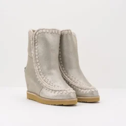 Mujer MOU Botas-BOTA - - FRENCH TOE WEDGE SHORT STONE METALLIC