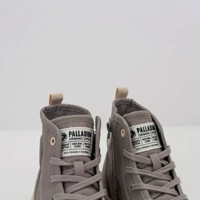 Mujer PALLADIUM Botines-BOTIN - - PAMPA HI ZIP ORGANIC GREY BERRY