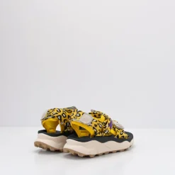 Mujer FLOWER MOUNTAIN Sandalias-SANDALIA - - NAZCA 2 UNI NYLON PRINT STRINGS YELLOW WHITE BLACK