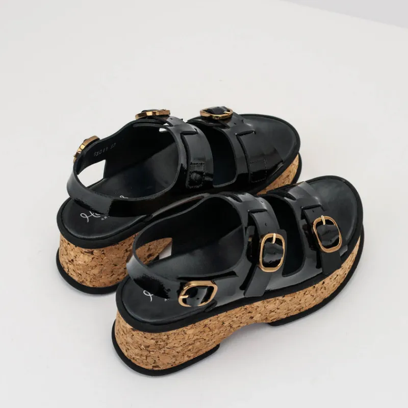 Mujer HOMERS Sandalias-SANDALIA - - 21438 REVERSE VERNICE BLACK
