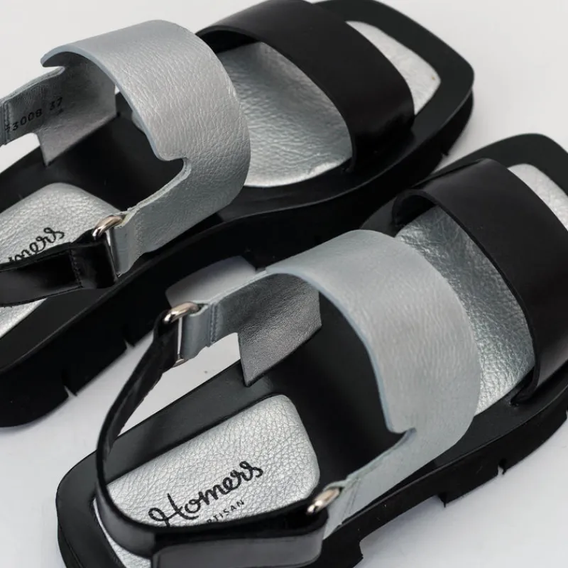 Mujer HOMERS Sandalias-SANDALIA - - 21419 SIERRA BLACK PLATA