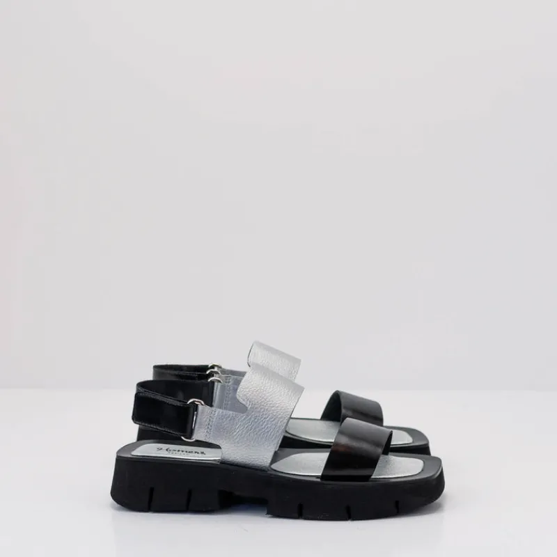 Mujer HOMERS Sandalias-SANDALIA - - 21419 SIERRA BLACK PLATA