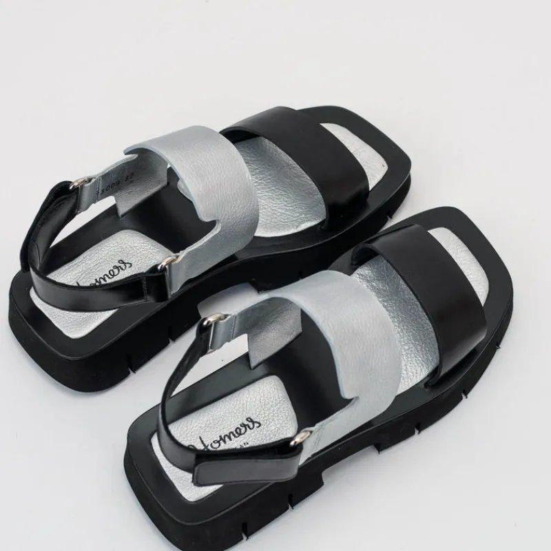 Mujer HOMERS Sandalias-SANDALIA - - 21419 SIERRA BLACK PLATA