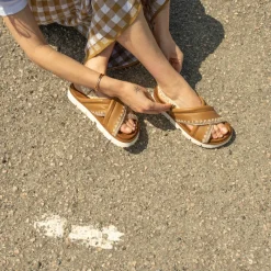 Mujer MOU Sandalias-SANDALIA - - BIO CRISS CROSS COGNAC 461004C
