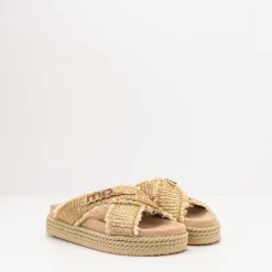 Mujer MOU Sandalias-SANDALIA - - CRISS-CROSS ROPE SANDAL RAFFIA NATURAL