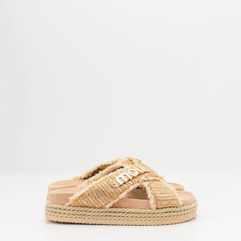 Mujer MOU Sandalias-SANDALIA - - CRISS-CROSS ROPE SANDAL RAFFIA NATURAL