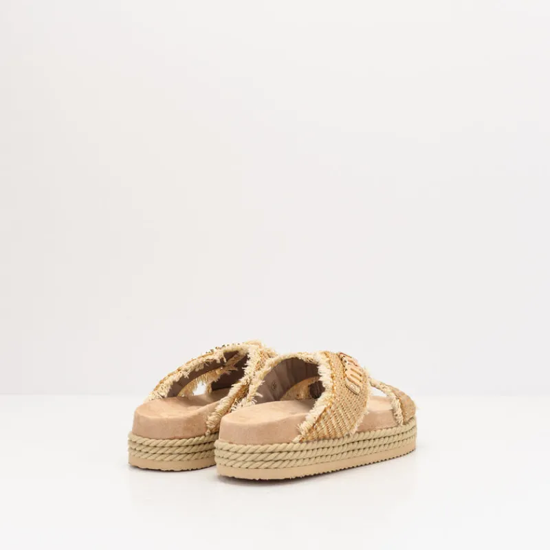 Mujer MOU Sandalias-SANDALIA - - CRISS-CROSS ROPE SANDAL RAFFIA NATURAL