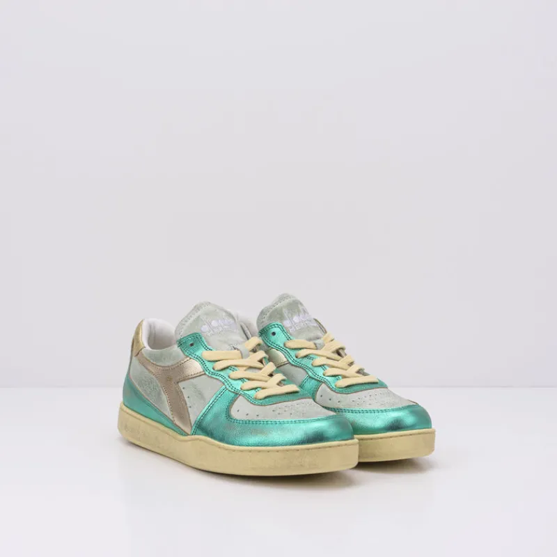 Mujer DIADORA - HERITAGE Zapatillas Deportivas-ZAPATILLA - DIADORA HERITAGE - MI BASKET LOW METAL PIGSKIN USED WN BLUE SEA 179535 01 65175