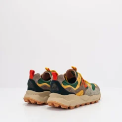 Hombre FLOWER MOUNTAIN Zapatillas Deportivas-ZAPATILLA - - YAMANO 3 UNI SUEDE NYLON MESH TAUPE GREEN OCRA