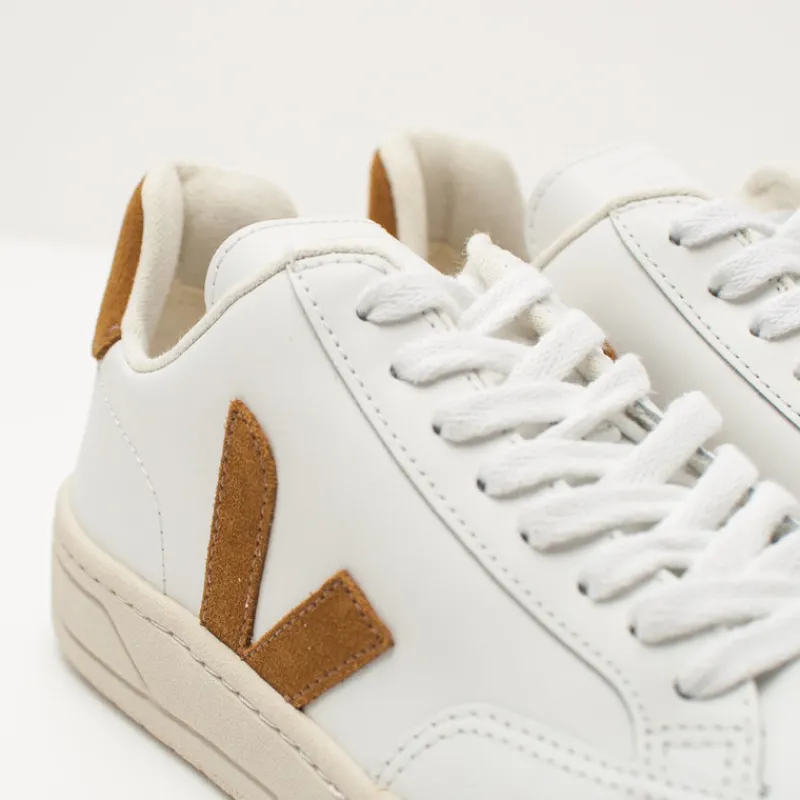 Mujer VEJA Zapatillas Deportivas-ZAPATILLA - - V-12 LEATHER WHITE CAMEL XD0202322 MUJER