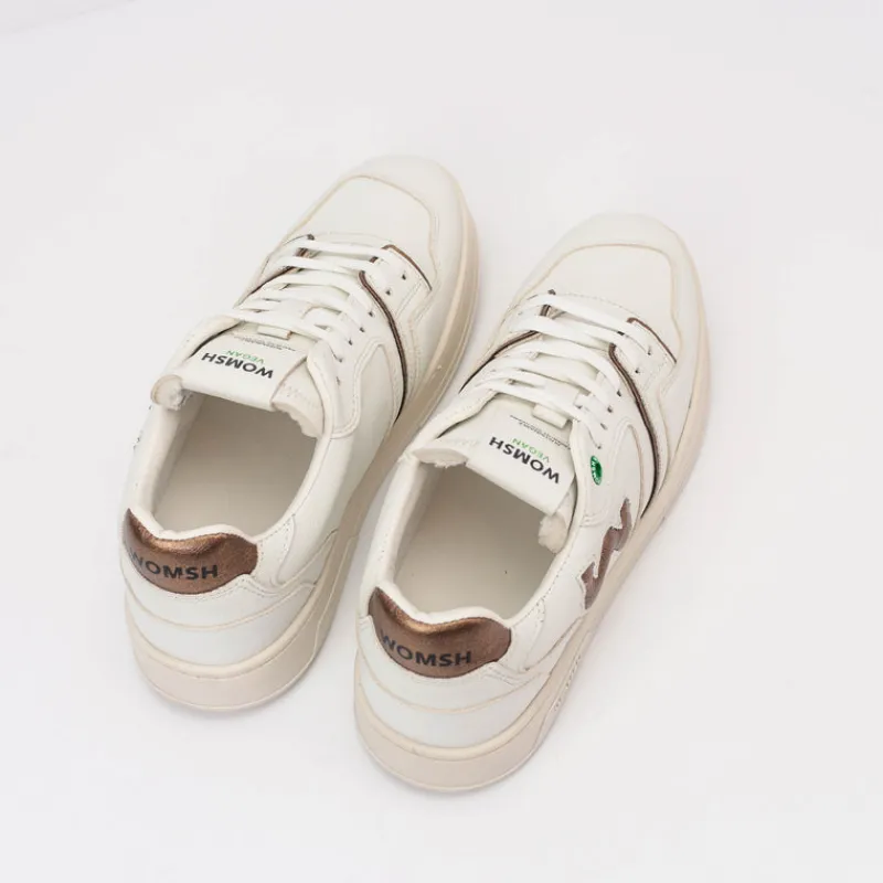 Mujer WOMSH Zapatillas Deportivas-ZAPATILLA - - CIRCLE WHITE BRONZE VEGAN