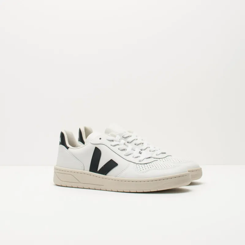 Mujer VEJA Zapatillas Deportivas-ZAPATILLA- - V-10 LEATHER EXTRA WHITE BLACK VX020005