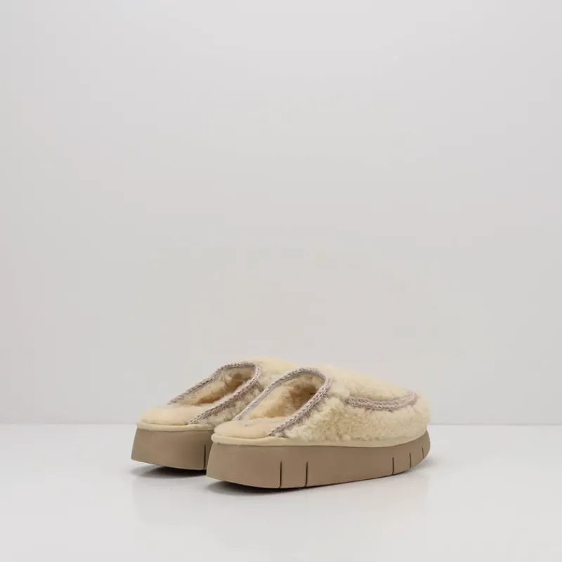 Mujer MOU Zuecos-ZUECO - - BOUNCE CLOG CURLY SHEEPSKIN VANILLA