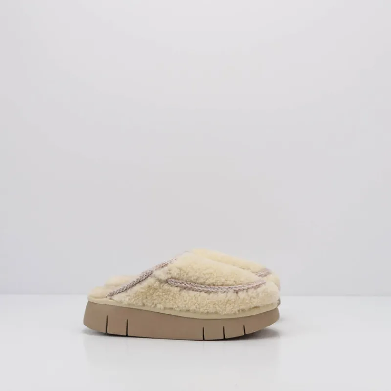 Mujer MOU Zuecos-ZUECO - - BOUNCE CLOG CURLY SHEEPSKIN VANILLA