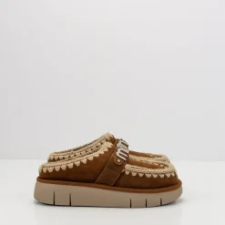 Mujer MOU Zuecos-ZUECO - - BOUNCE CLOG METAL LOGO COGNAC